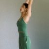 Wrap Shirring Relax Yoga Top Eden Green