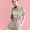 Waffle Textured Shorts Mud Sage 4