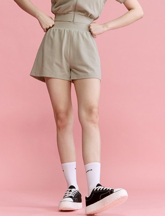 Waffle Textured Shorts Mud Sage