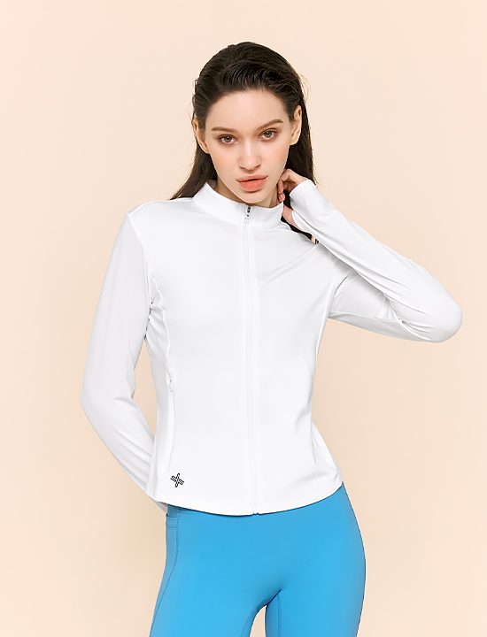 Áo khoác Cool light zip up jacket White Ivory - XWFGJ05J2
