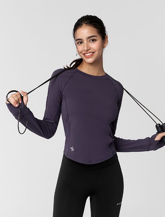 Áo Xỏ Ngón High Intense Long Sleeve_Blackberry - XWFLT02J3