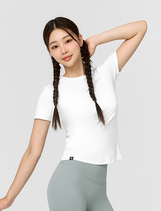 Áo Ngắn Tay Ice Feather Light_Ivory - XWFST01J3