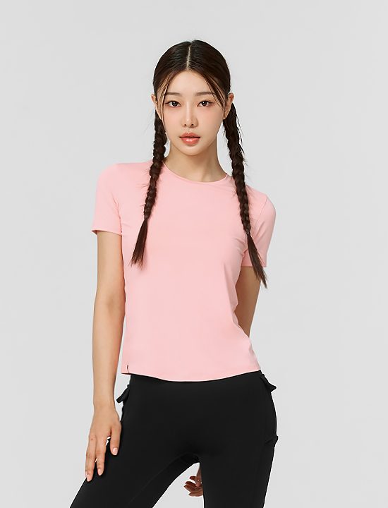 Áo Ngắn Tay Ice Feather Light_Peach Pink - XWFST01J3