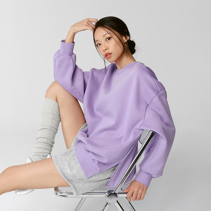 Áo Warm Soft Side Slit Man to Man_Purple Night - XTFMT01J3