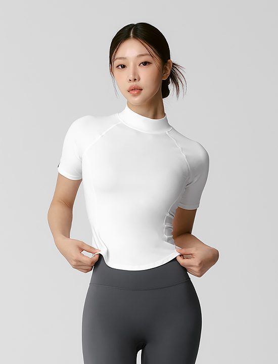 Áo Peachlike Mockneck Short Sleeve_Ivory - XWFST04J3
