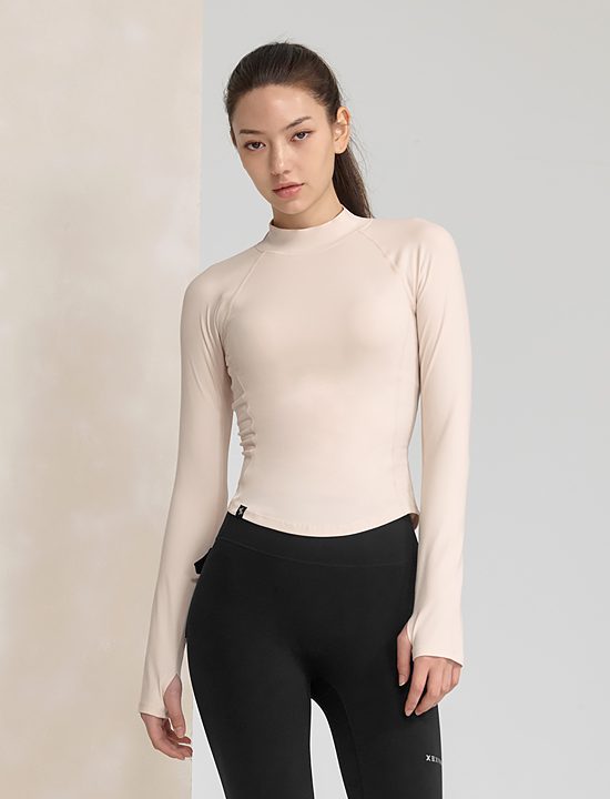 Áo Dài Tay Xỏ Ngón_Cappuccino Beige - XWFLT06J3
