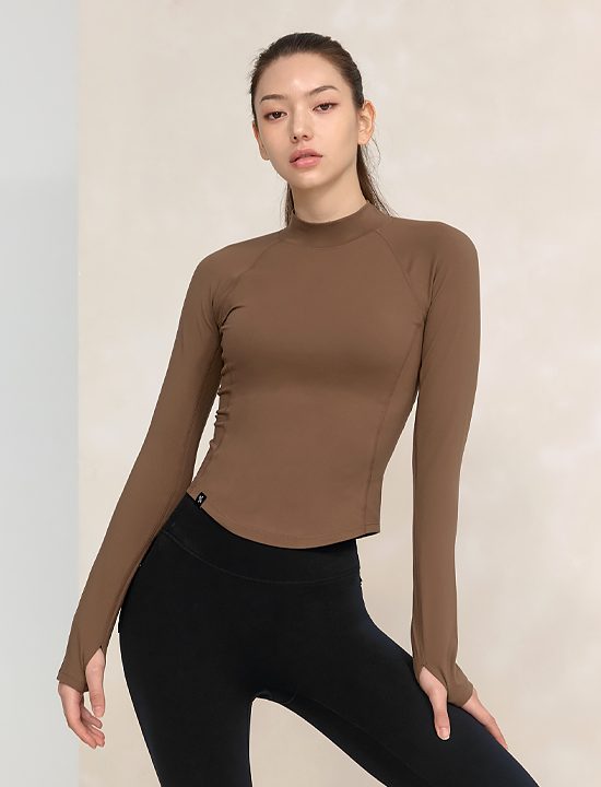 Áo Dài Tay Xỏ Ngón_Maroon Chocolate - XWFLT06J3