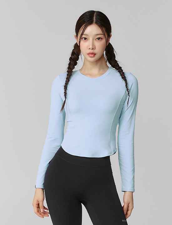 Áo Warm Cotton-Like Long Sleeve_Dreamy Blue - XTFLT01J3