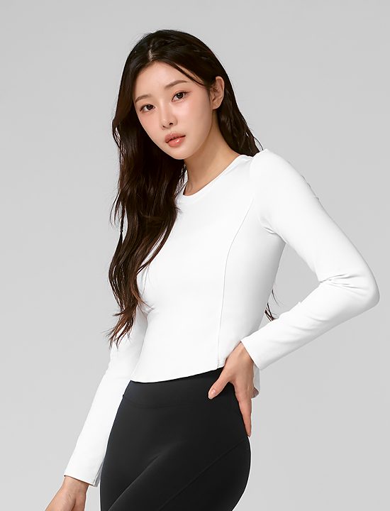 Áo Warm Cotton-Like Long Sleeve_Ivory - XTFLT01J3