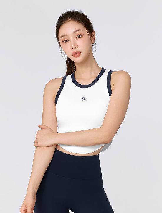 Áo Smooth Cotton Two-tone Sleeveless_Black Ivory - XTFSL07J3