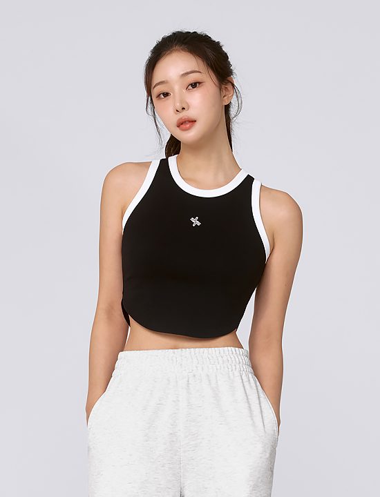 Áo Smooth Cotton Two-tone Sleeveless_Black - XTFSL07J3