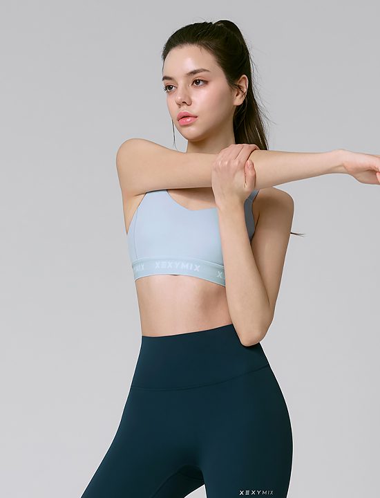 Áo Bra Black Label Signature Power Rise Logo Band_Powder Sky - XWFBR15J3