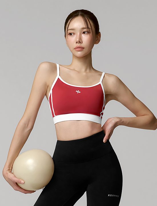Áo Bra Double Line Color Block_Heritage Red - XFK2BR1502