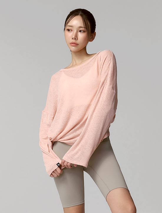 Áo Side Slit Cover Up Long Sleeve_Pink Muffin - XFK1ER1101