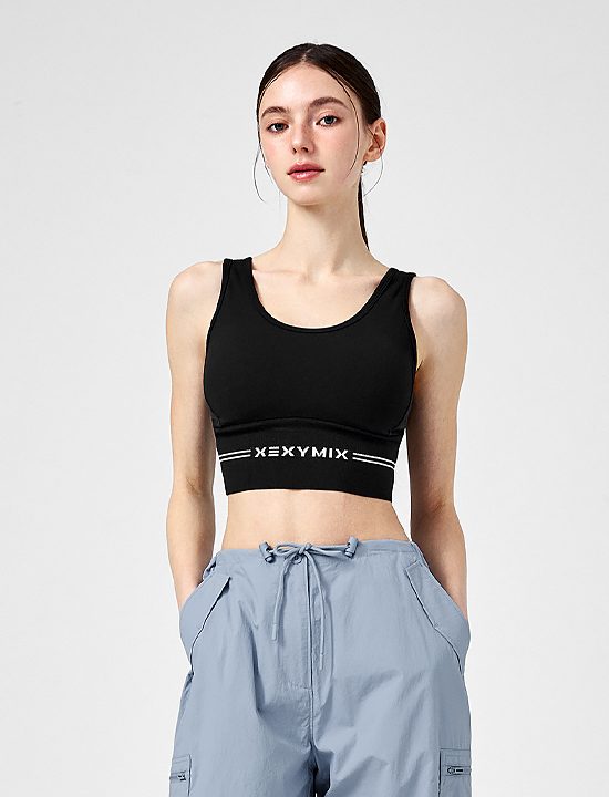 Áo Bra Black Label Signature Power Rise Logo Banding_Black - XFK2BC1501