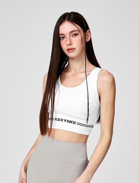 Áo Bra Black Label Signature Power Rise Logo Banding_Ivory - XFK2BC1501