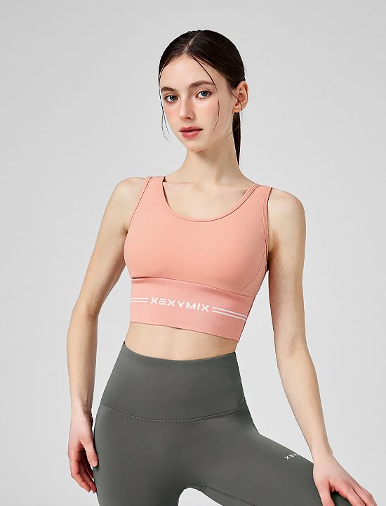 Áo Bra Black Label Signature Power Rise Logo Banding_Vivid Peach - XFK2BC1501