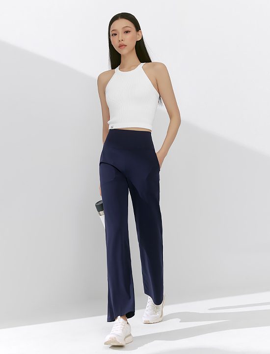 Quần Black Label Signature Power Rise Pocket Wide Leggings_Classic Navy - XFK2LL1502
