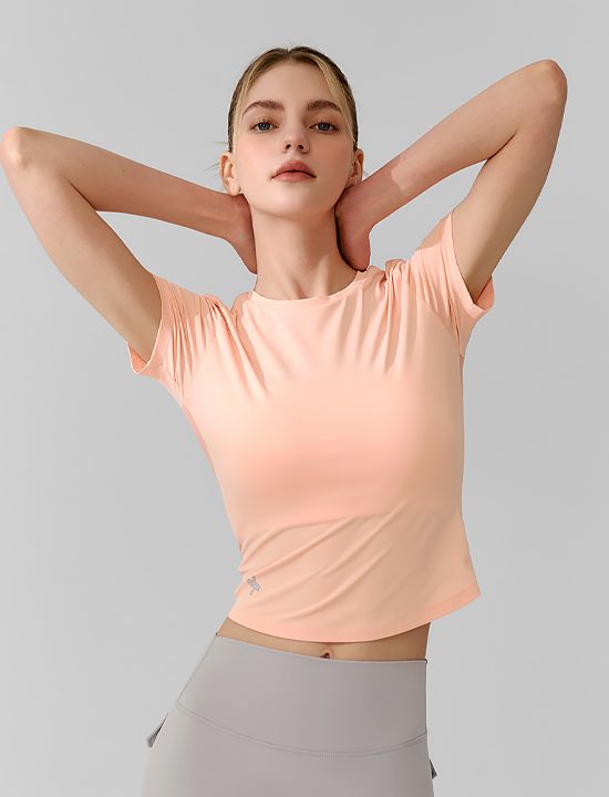 Áo Lưới Cộc Tay Breedable Powermesh_Peach Shabet - XFK1TS1005