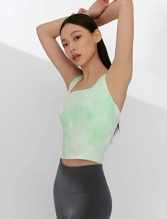 Áo Comfort Fine Tie Dye Square Crop Top_Tie Dye Mint - XFK2BC1503