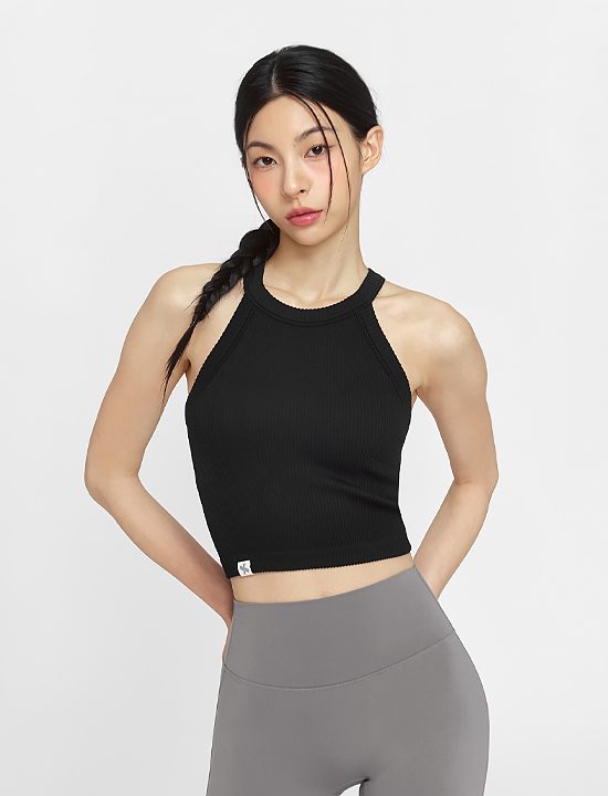 Áo Golji Seamless Halter Neck Crop Top_Black - XFK1BC1501