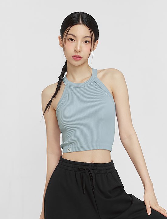 Áo Golji Seamless Halter Neck Crop Top_Powder Sky - XFK1BC1501