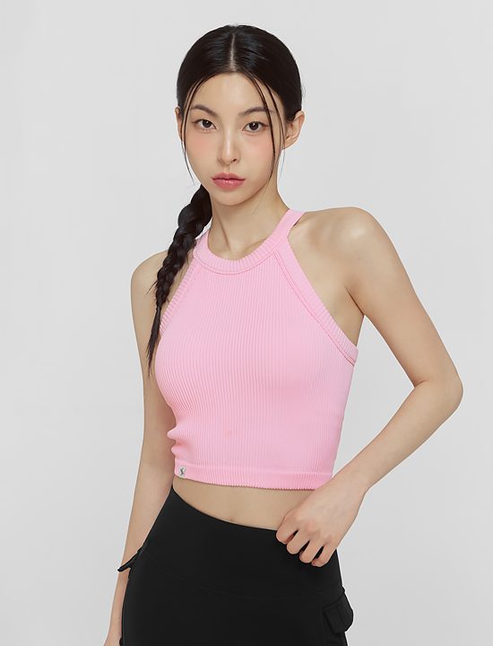 Áo Golji Seamless Halter Neck Crop Top_Rosewater - XFK1BC1501