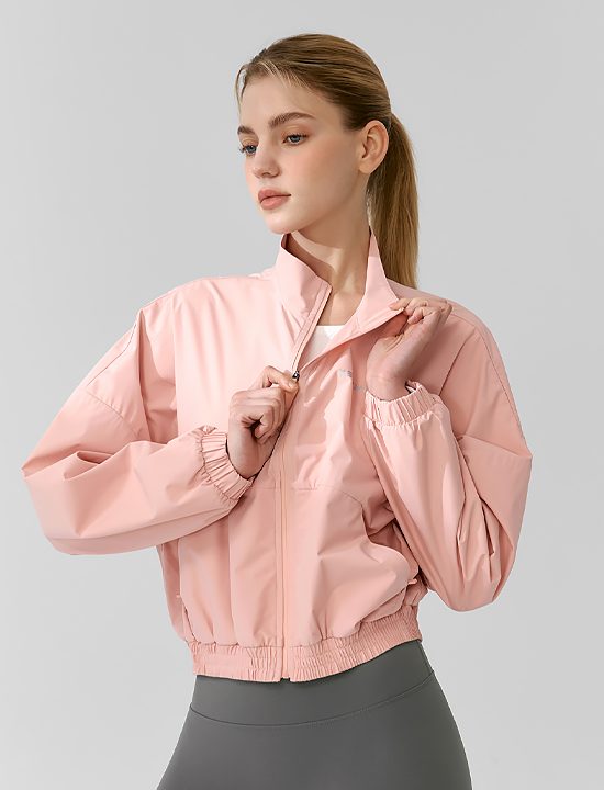 Áo Khoác Hot Burning Light High Neck Crop Jumper_Strawberry Blush - XFK1JL1003