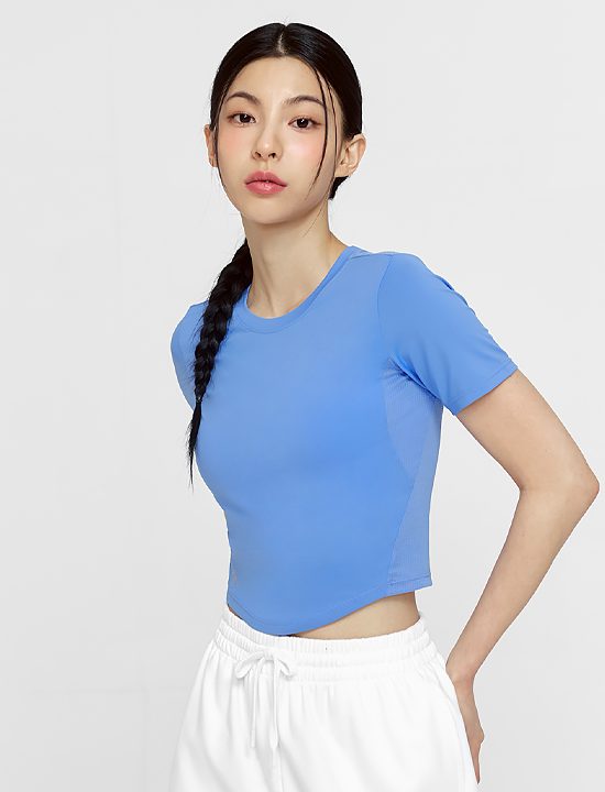 Áo Cộc Tay Ice Scent Crop_Azur Blue – XFK1TS1001