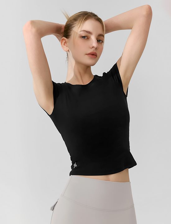 Áo Cộc Tay Light Tricot Overlap_Black - XFK1TS1004