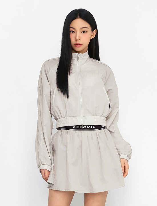 Áo Khoác Light Woven Piping Crop_Warming Beige - XFK1JL1102