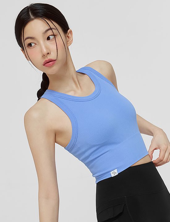 Áo Soft Seamless Basic Crop Top_Blue Bonnet - XFK1BC1502