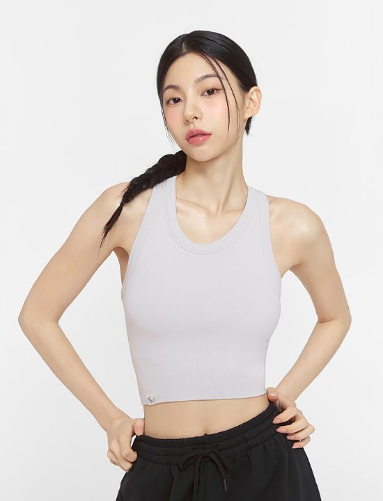 Áo Soft Seamless Basic Crop Top_Tint Gray - XFK1BC1502
