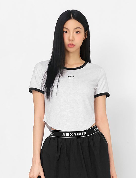 Áo Soft Line Color Blocking Crop Top_Light Melange - XFK2TS1105