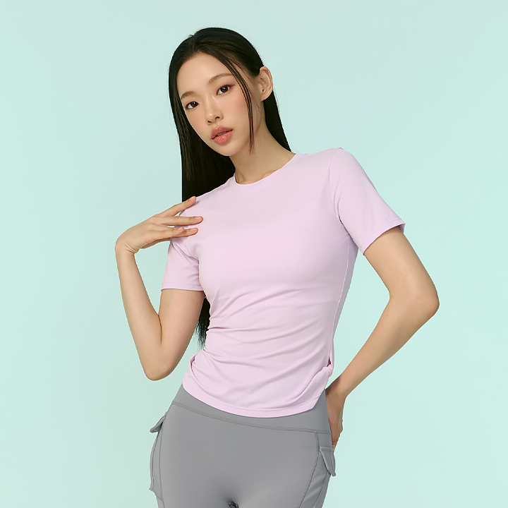 Áo Cộc Tay Air Mesh Side Twist_Lavender Lady - XFK2TS1003