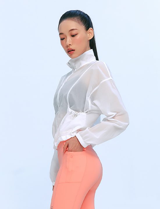 Áo Khoác Airy High Neck Crop Windbreaker_White - XFK2JL1101