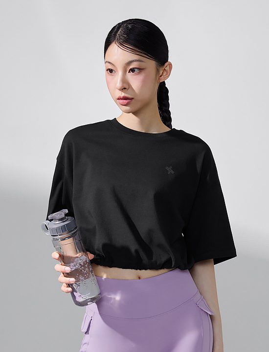 Áo Basic Logo String Short Sleeve_Black - XFK2TS1113
