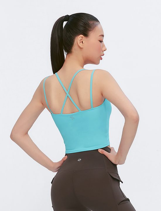 Áo Bra Black Label Signature Power Rise Double Strap_Angel Blue - XFK2BC1502