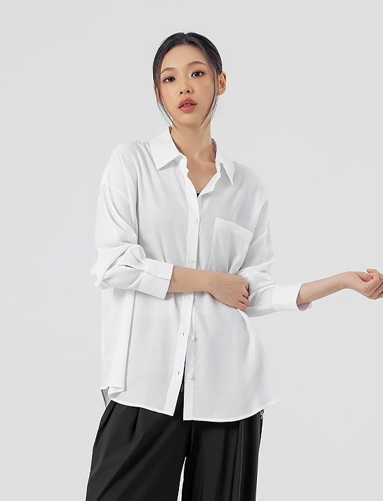 Áo Sơmi Draped Loose Fit (4 màu) - XFK2HC1103