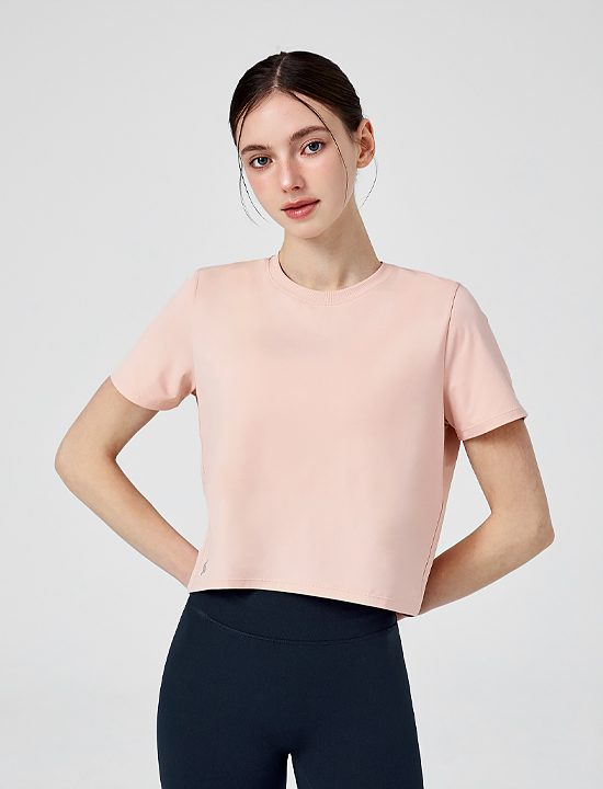 Áo Ice Feather Light 2.0 Crop Short Sleeve_Fluffy Pink - XFK1TS1002