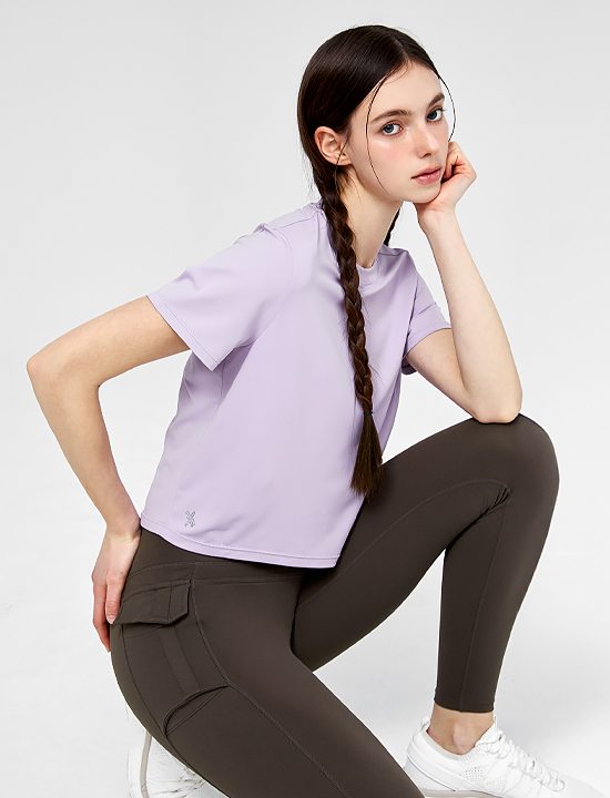 Áo Ice Feather Light 2.0 Crop Short Sleeve_Heather Lilac - XFK1TS1002