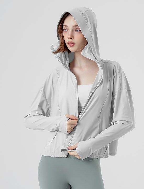 Áo Khoác Dài Tay Có Mũ Chống Tia UV_Misty Gray - XFK2JL1003