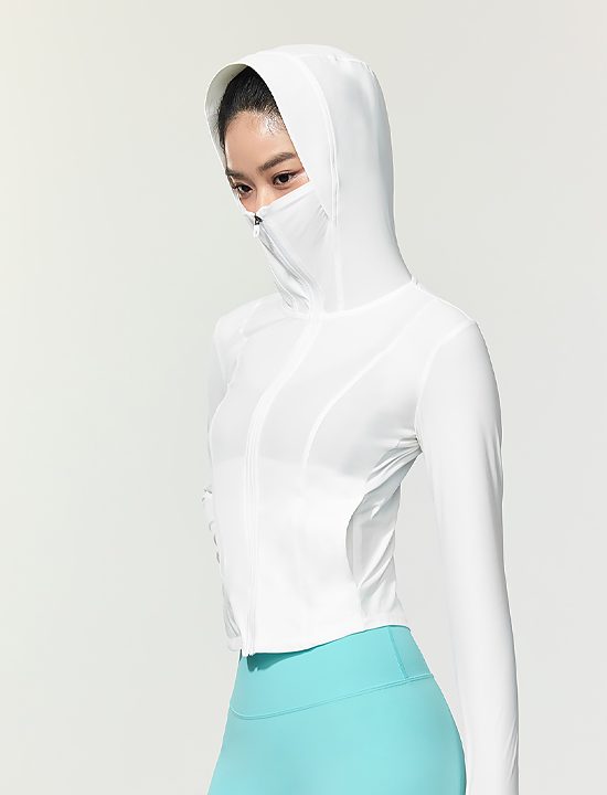 Áo Khoác Light Cooling Slim Fit Crop Hooded_Ivory - XFK2JL1004