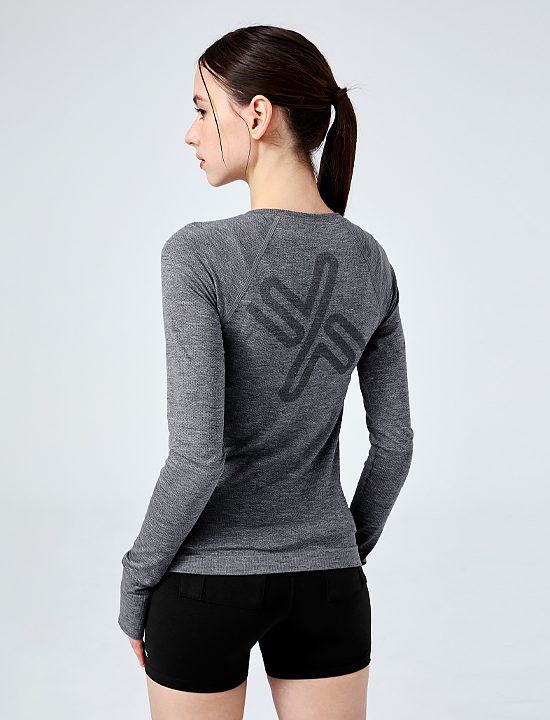 Áo Dài Tay Mesh Seamless Finger Hole_Medium Heather Gray - XFK1TL1003