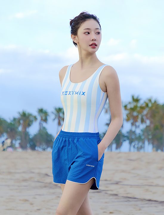 Quần Sooc Seersucker Barred Women's Beach Shorts (6 màu) - XFK2WR1401