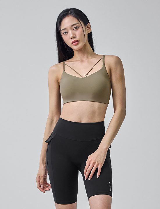 Áo Bra Black Label Signature Power Rise String_Evening Khaki - XFK3BR1522