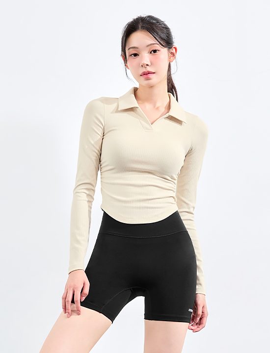 Áo dài tay Soft lip open collar - XFK3QL1101 ( 4 màu )