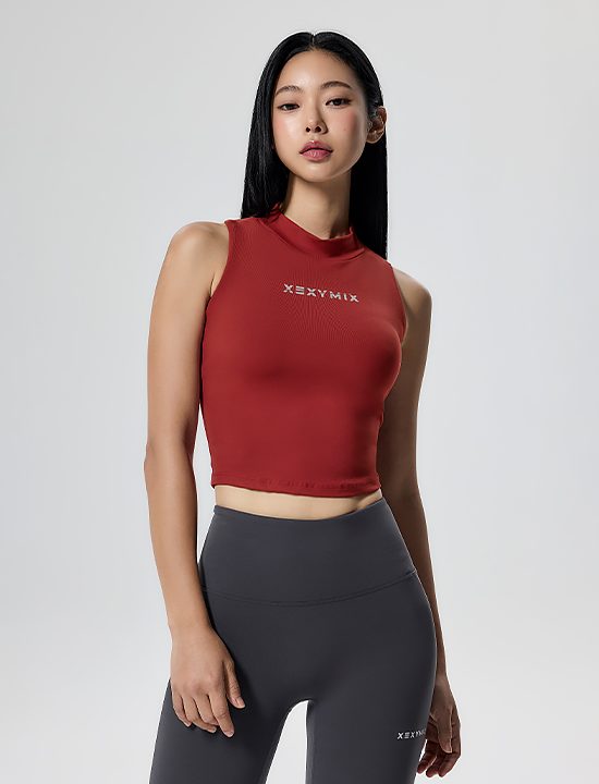 Áo Sát Nách Mockneck Logo Point Crop Top - XFK3BL1508