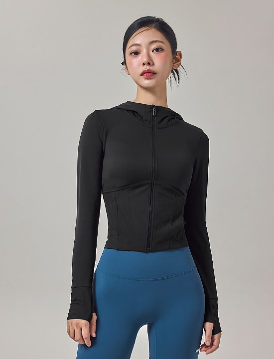 Áo Soft Lip Mix Hooded Zip-Up Jacket - XFK3JL1002