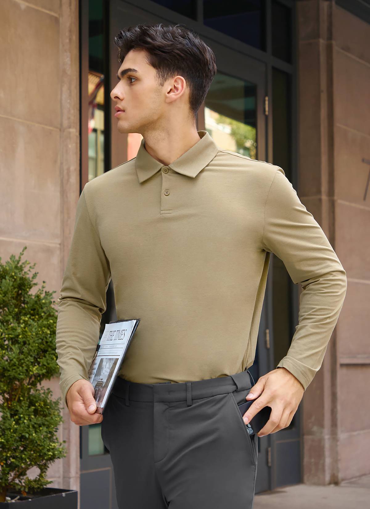 Áo Polo Dài Tay Nam Ecodex fleece men's polo long sleeve - XTMLT01J3 - Ảnh 57